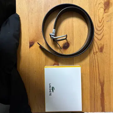 LACOSTE 블랙 가죽 벨트