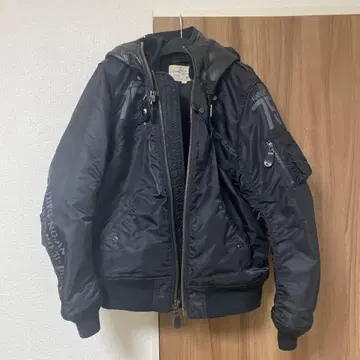 AVIREX 블랙 MA-1 플라이트 자켓 L