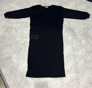 LASUD 블랙 긴팔 티셔츠 원피스