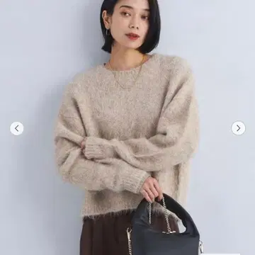 알파카 믹스 샤기 크루넥 풀오버