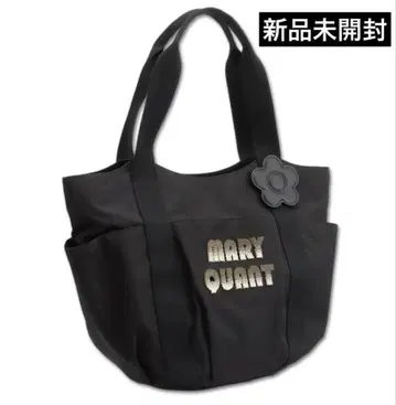 그라데이션 로고 자수 토트 (블랙) MARY QUANT