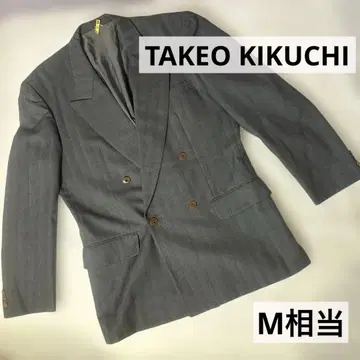TAKEO KIKUCHI 더블 테일러드 자켓 그레이 남성용 M 상당