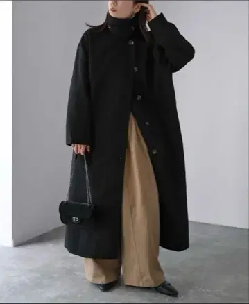 블랙 롱 코트 M