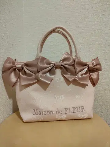 메종 드 플뢰르 리본 자카드 2way 미니 토트백