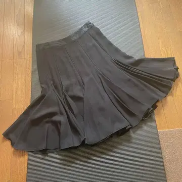 PAULE KA 폴카 블랙 실크 쉬폰 스커트