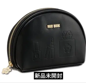 엠보싱 화장품 라운드 파우치 블랙 MARY QUANT