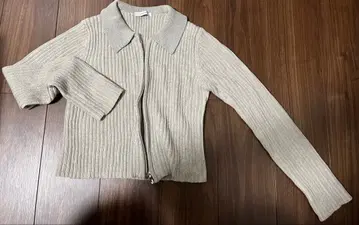 JEANASIS 7G 플레이팅 립 ZIP 가디건