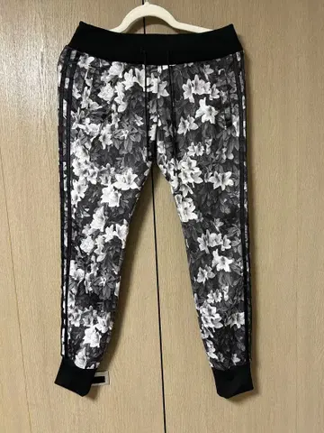 adidas 아디다스 꽃무늬 트랙 팬츠 저지 블랙 화이트 M