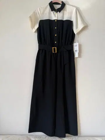 블랙/화이트 반팔 올인원