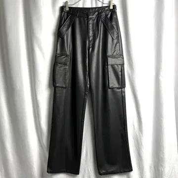 00s 폴리우레탄 러버 카고 팬츠 W28 x L33 블랙