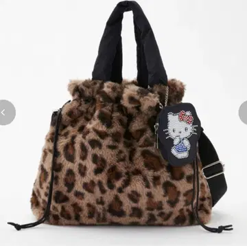 미사용품! 시마무라 키티 레오파드 무늬 2WAY 백