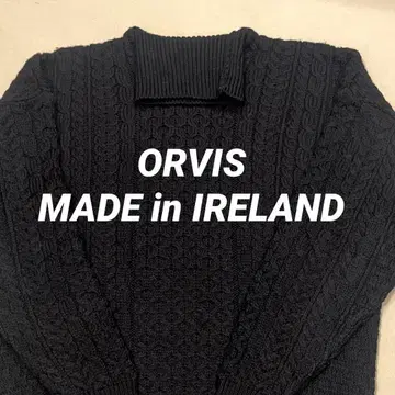 아일랜드 제 ORVIS 터틀넥 아란 니트 네이비 XL