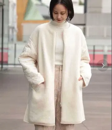 선착순 Ray BEAMS 보아 리버서블 코트 아이보리