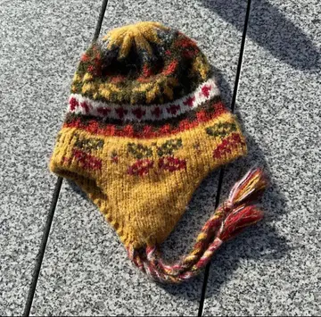 unknown 모자 꽁지 니트 모자 핸드메이드 모자 구제 의류 귀마개