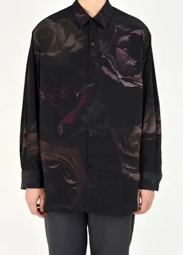 [ 새상품급/44 ] LAD MUSICIAN 로즈 플라워 빅 셔츠