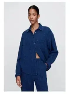 GAP 거즈 오버사이즈 셔츠 네이비 긴팔 L