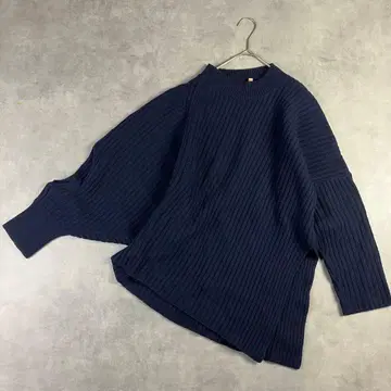 ujoh 우조 울 비대칭 니트 네이비 2 스웨터 모드 디자인