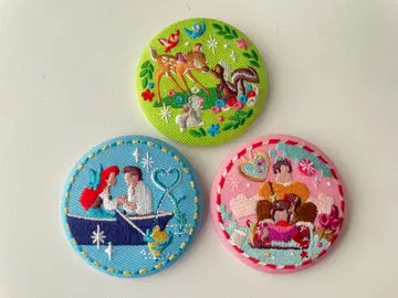 디즈니 자수 캔뱃지 3개 세트