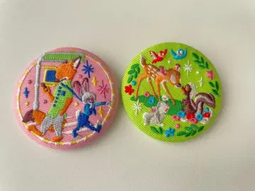 디즈니 자수 캔뱃지 2개 세트