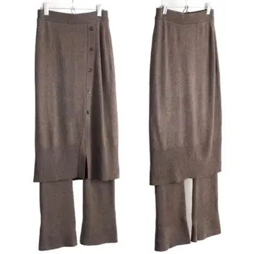 FRAMeWORK 레깅스 부착 랩 버튼 스커트 브라운 프레임워크