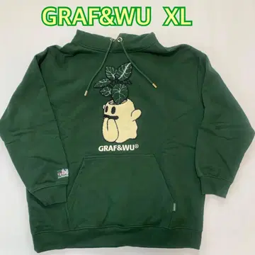 새상품급 GRAF&WU 그래프앤유 후드티 XL 그린 포트 플라워 자수