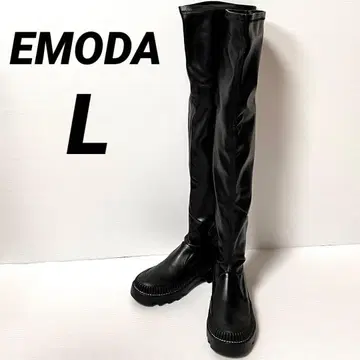 [ 새상품급 ] EMODA 탱크 핏 롱 부츠 L 블랙