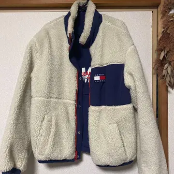 TOMMY JEANS 보아 자켓 네이비/크림 리버서블 S 사이즈