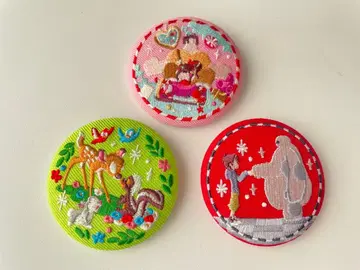 디즈니 자수 캔뱃지 3개 세트