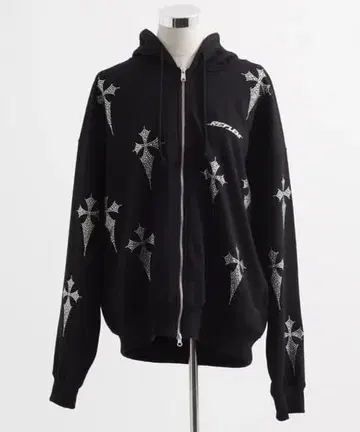 REFLEM 크로스 올 패턴 큐빅 ZIP 후드티