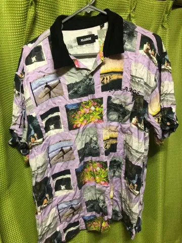 XLARGE 2만 엔 정도에 산 화려한 하와이안 셔츠 반팔 보라색