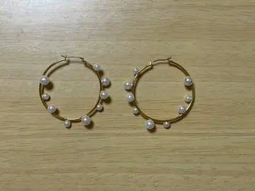 쉘 펄 후프 귀걸이