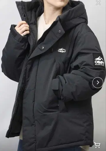 CAMP7 후드 부착 다운 자켓 블랙
