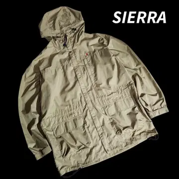 SIERRA 로고 자수 후드 부착 윈드 브레이커 베이지 85142
