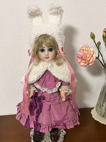 인형용 토끼 귀 모자 케이프 세트 앤티크 비스크 인형 등에 (라스트)