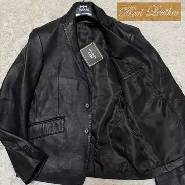 미사용급/부속품 포함 도우시샤 테일러드 자켓 램 가죽 언컨 블랙