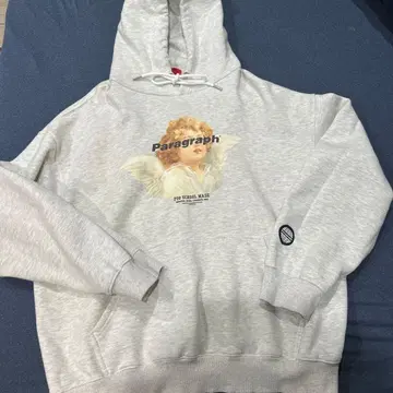 Paragraph 엔젤 프린트 후드티 그레이