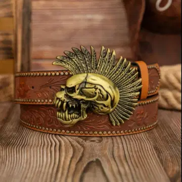 모히칸 스타일 해골 벨트
