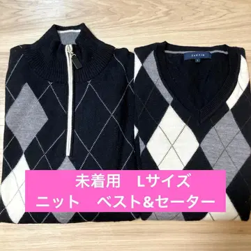 [ 미착용 ] TAKAQ 니트 베스트&스웨터 2세트