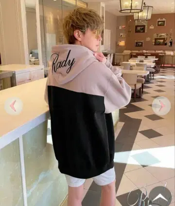 Rady rady 남성용 바이컬러 후드 로고 후디 M 사이즈 새상품