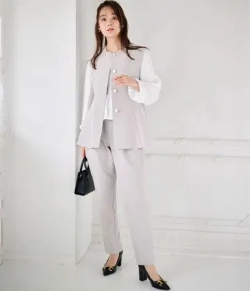 새상품급 RANAN 셋업 2개 세트 베스트 팬츠 M 그레이지 졸업식