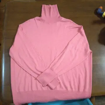 그린 라벨 릴랙싱 핑크 터틀넥 스웨터 긴팔 얇은 소재