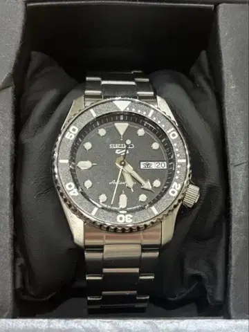 SEIKO 자동 시계 블랙 SBSA225