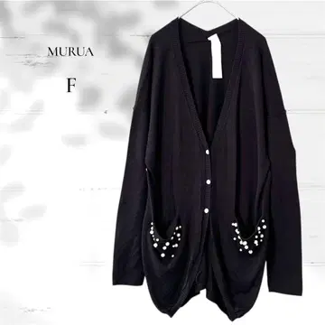 [ 새상품급 ] 무루아 / 펄 장식 V넥 롱 가디건