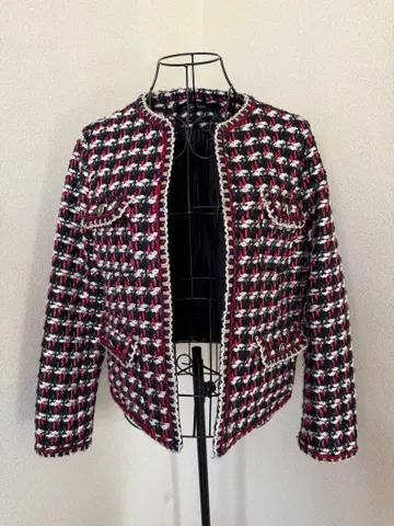 ZARA BASIC 테일러드 자켓 블랙 레드 화이트 블루 체크