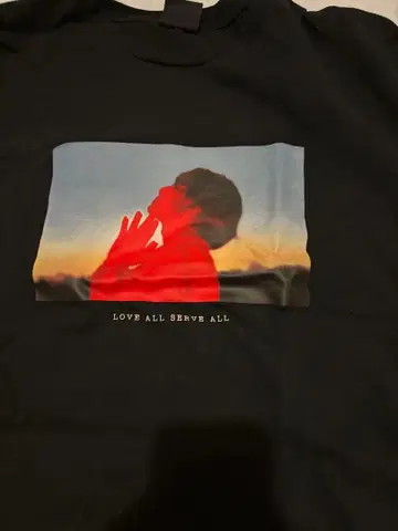 후지이 카제 LOVE ALL SERVE ALL 티셔츠 블랙