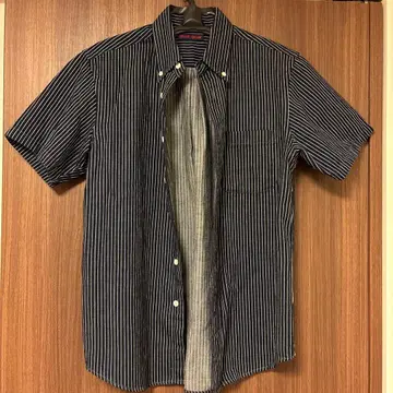 할리우드 런치마켓 BLUE/BLUE 스트라이프 반팔 셔츠