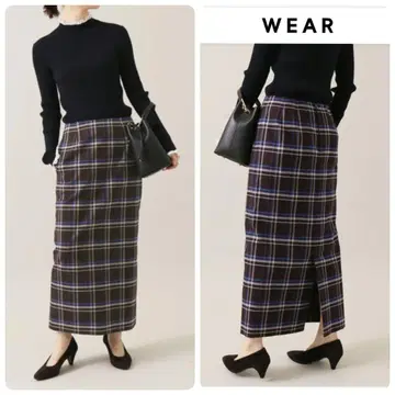 새상품급 이에나 IENA 체크 타이트 스커트 타이트 내로우 스커트