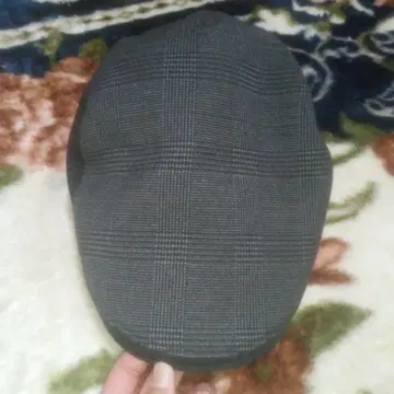 그레이 체크 무늬 헌팅 모자