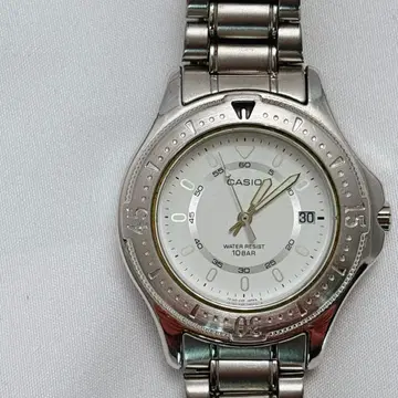 가동 CASIO 카시오 다이버즈 방수 남성용 쿼츠 손목시계 실버