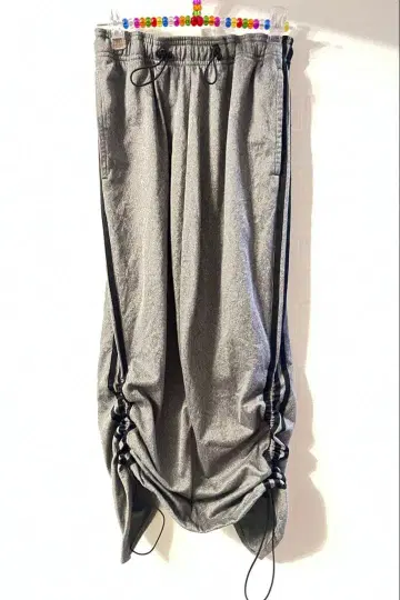 아디다스 스트링 롱 스커트 타이트 스커트 블랙 그레이